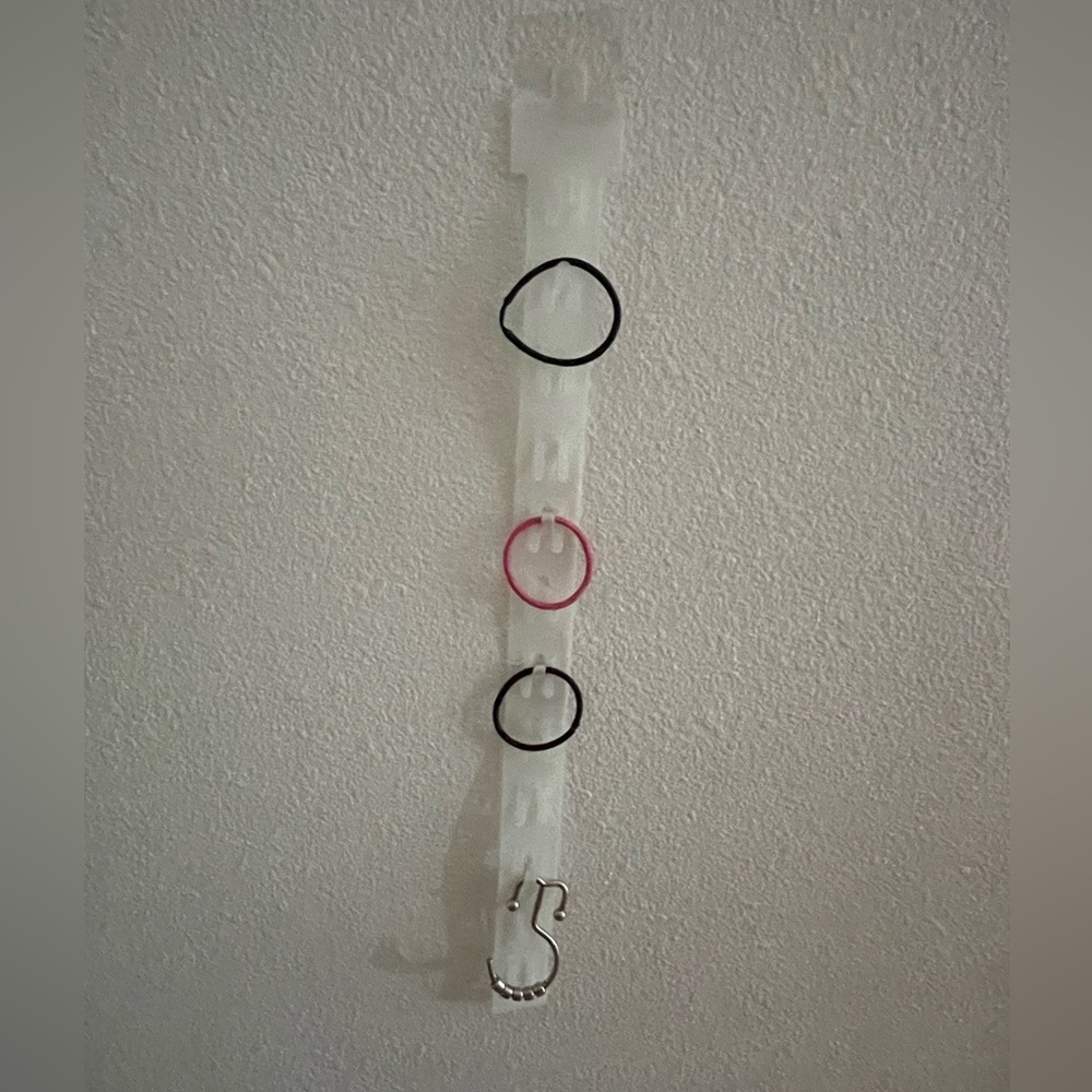 NWOT-CLIP STRIPS! PLASTIC DISPLAY/STORAGE, EACH 21” LONG. 12 Strips w/ 7 Hooks.